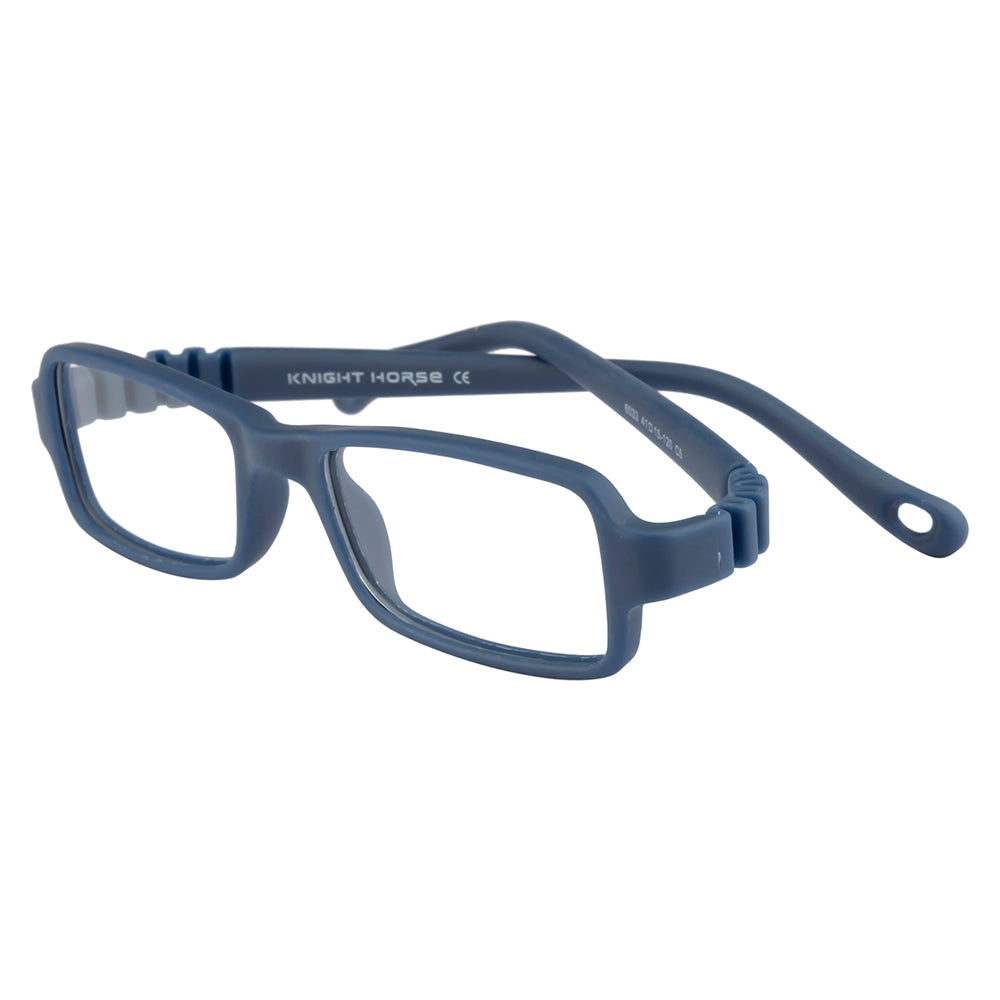 Kids Eyewear Frame | Full TR Flexible Sides | Dark Blue Rectangular Glasses Frame