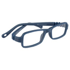 Kids Eyewear Frame | Full TR Flexible Sides | Dark Blue Rectangular Glasses Frame