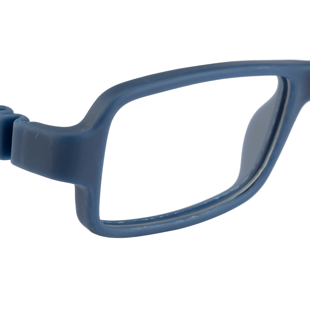 Kids Eyewear Frame | Full TR Flexible Sides | Dark Blue Rectangular Glasses Frame