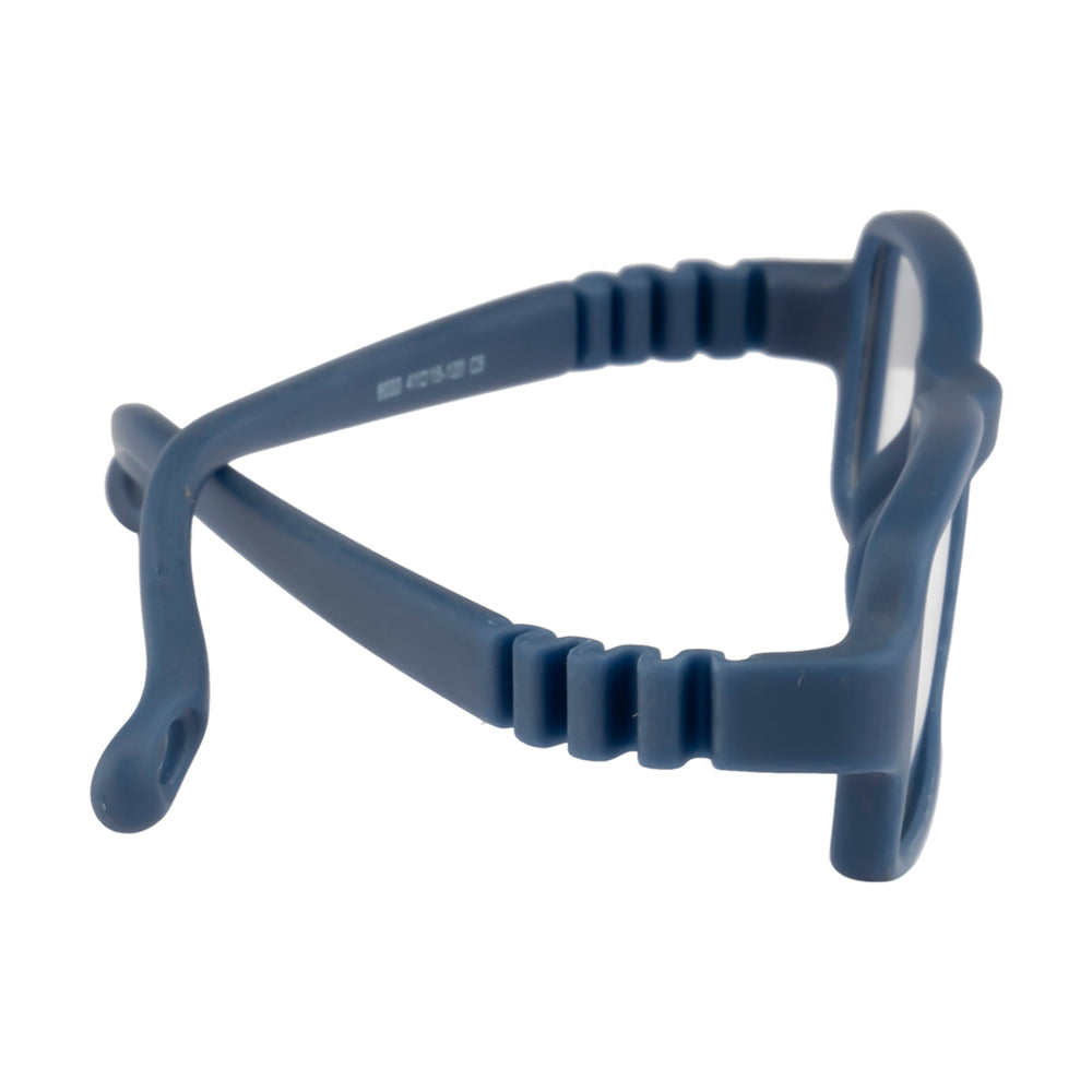 Kids Eyewear Frame | Full TR Flexible Sides | Dark Blue Rectangular Glasses Frame