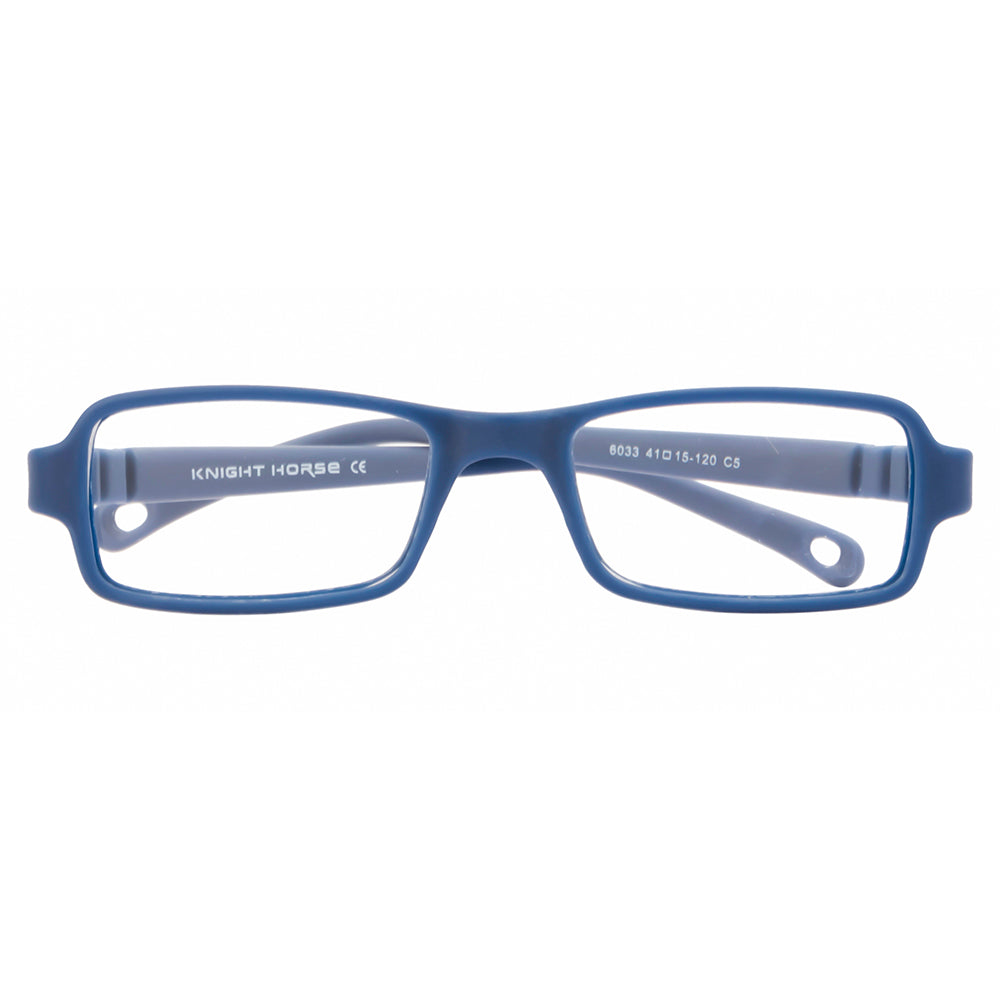 Kids Eyewear Frame | Full TR Flexible Sides | Dark Blue Rectangular Glasses Frame