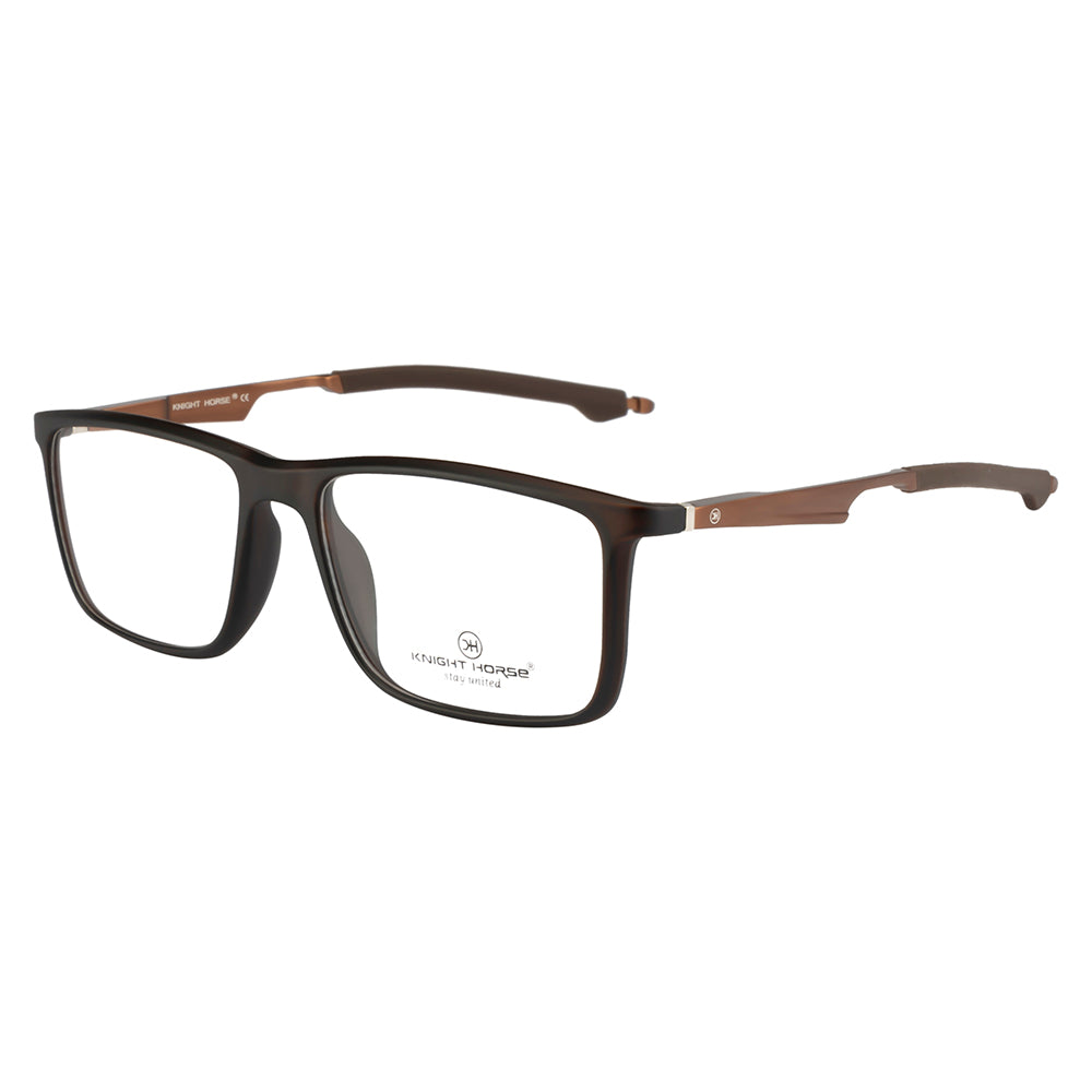 Men's Sports Eyewear Frame | Spring Hinges | Rectangular | Brown