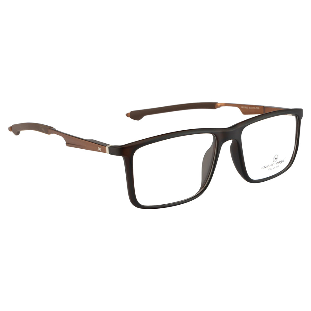 Men's Sports Eyewear Frame | Spring Hinges | Rectangular | Brown