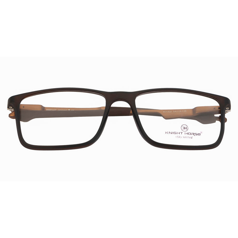Men's Sports Eyewear Frame | Spring Hinges | Rectangular | Brown