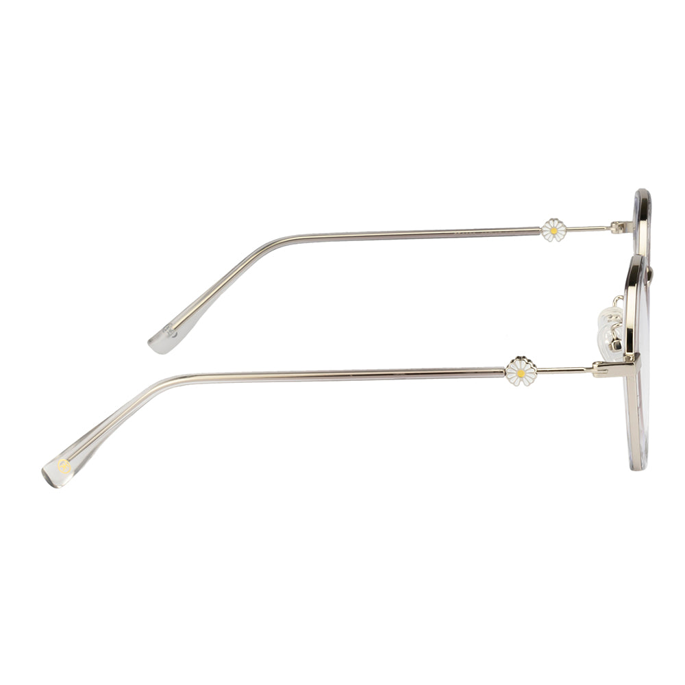 Stylish Hexagonal Glasses Frame for Women | Silver & Purple | Blue Light Protection