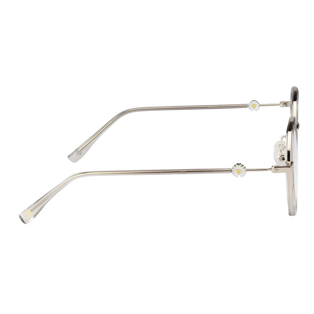 Stylish Hexagonal Glasses Frame for Women | Silver & Purple | Blue Light Protection