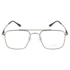 Knight Horse Men's Eyewear Frame – Stylish Square Metal| Double Bar| Silver & Grey