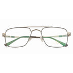 Knight Horse Men's Eyewear Frame – Stylish Square Metal| Double Bar| Silver & Grey