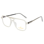 Men's Double-Bar Square Eyewear Frame | Matte Transparent Front | Spring Hinges | Stylish & Lightweight