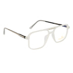 Men's Double-Bar Square Eyewear Frame | Matte Transparent Front | Spring Hinges | Stylish & Lightweight