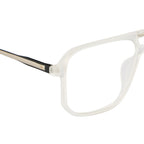 Men's Double-Bar Square Eyewear Frame | Matte Transparent Front | Spring Hinges | Stylish & Lightweight