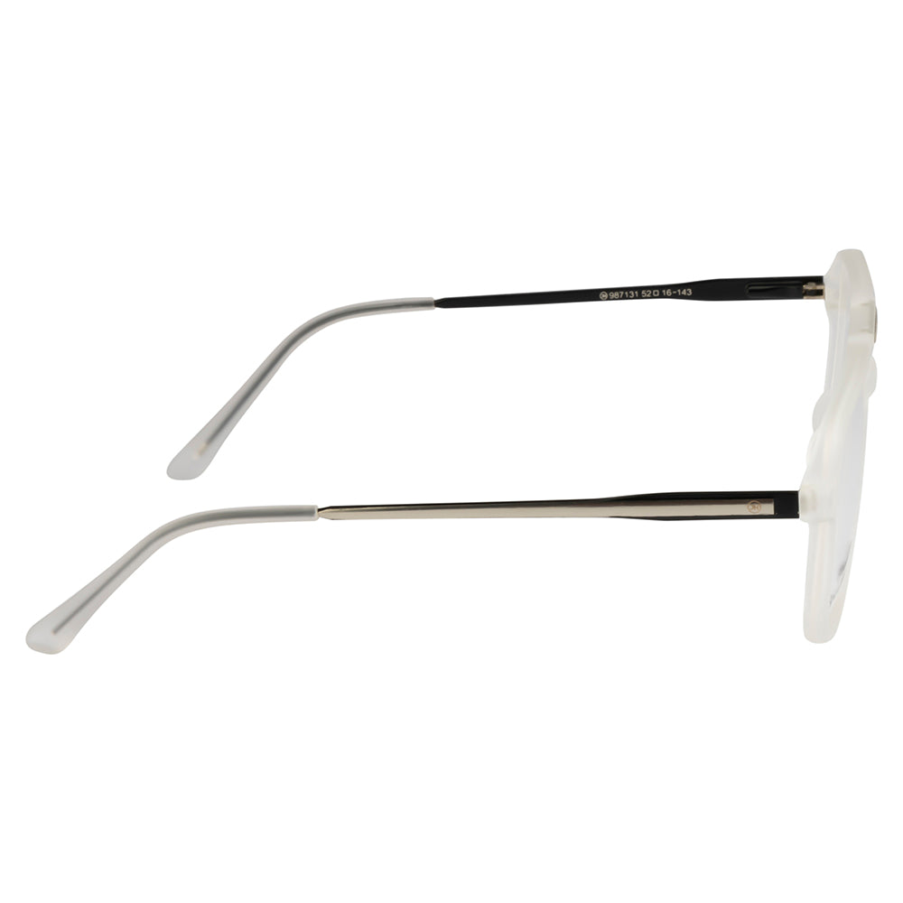 Men's Double-Bar Square Eyewear Frame | Matte Transparent Front | Spring Hinges | Stylish & Lightweight