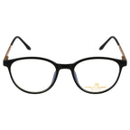 Knight Horse Round Eyewear Frames – Black Front, Gold Side | Lightweight & Stylish Optical Glasses