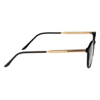 Knight Horse Round Eyewear Frames – Black Front, Gold Side | Lightweight & Stylish Optical Glasses