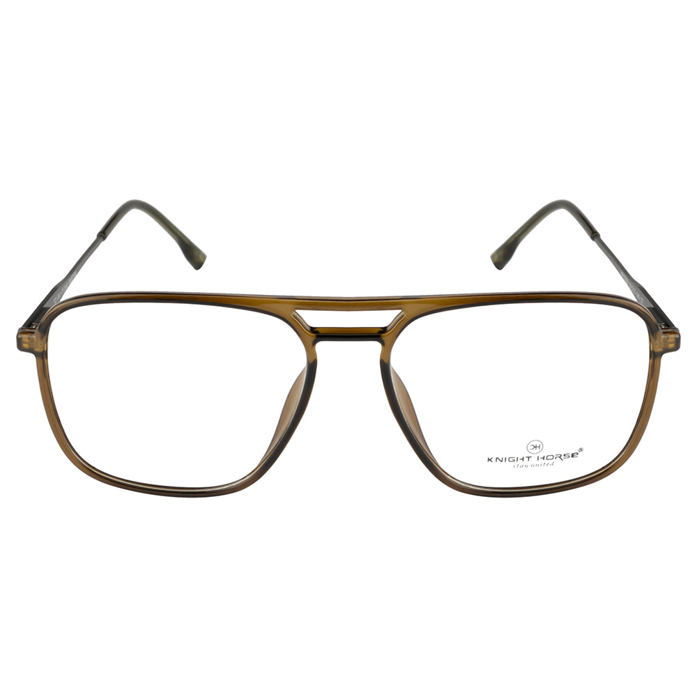 Knight Horse Men's Double-Bar Square Eyewear Frame | Spring Hinges | Stylish & Durable