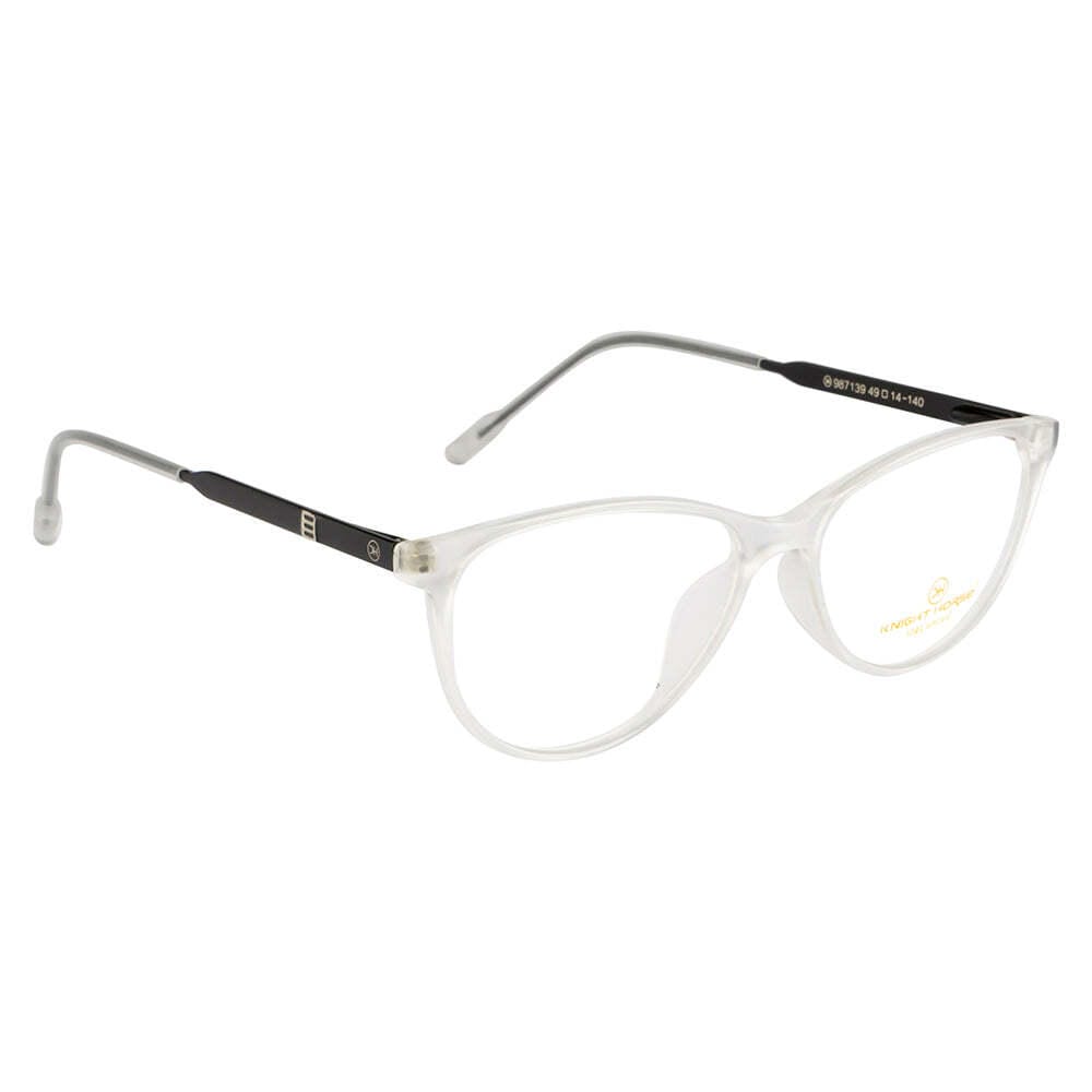 Women's Cat-Eye Eyewear Frames | Matte Transparent White | Lightweight & Stylish