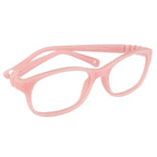 Kids Eyewear Frame | Full TR Flexible Sides | Lightweight Rectangular Glasses | Pink Color