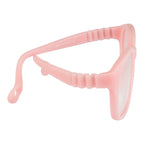 Kids Eyewear Frame | Full TR Flexible Sides | Lightweight Rectangular Glasses | Pink Color