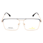 Prestige Square Metal Eyewear – Matte Grey & Gold