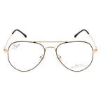 Eyewear | Classic Double-Bar Design | Brown & Gold | Stylish Bent Side Frames