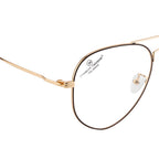Eyewear | Classic Double-Bar Design | Brown & Gold | Stylish Bent Side Frames