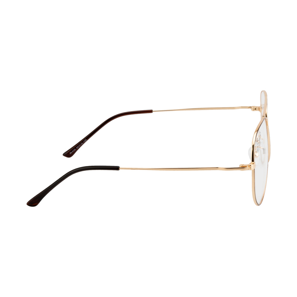 Eyewear | Classic Double-Bar Design | Brown & Gold | Stylish Bent Side Frames