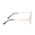 Eyewear | Classic Double-Bar Design | Brown & Gold | Stylish Bent Side Frames