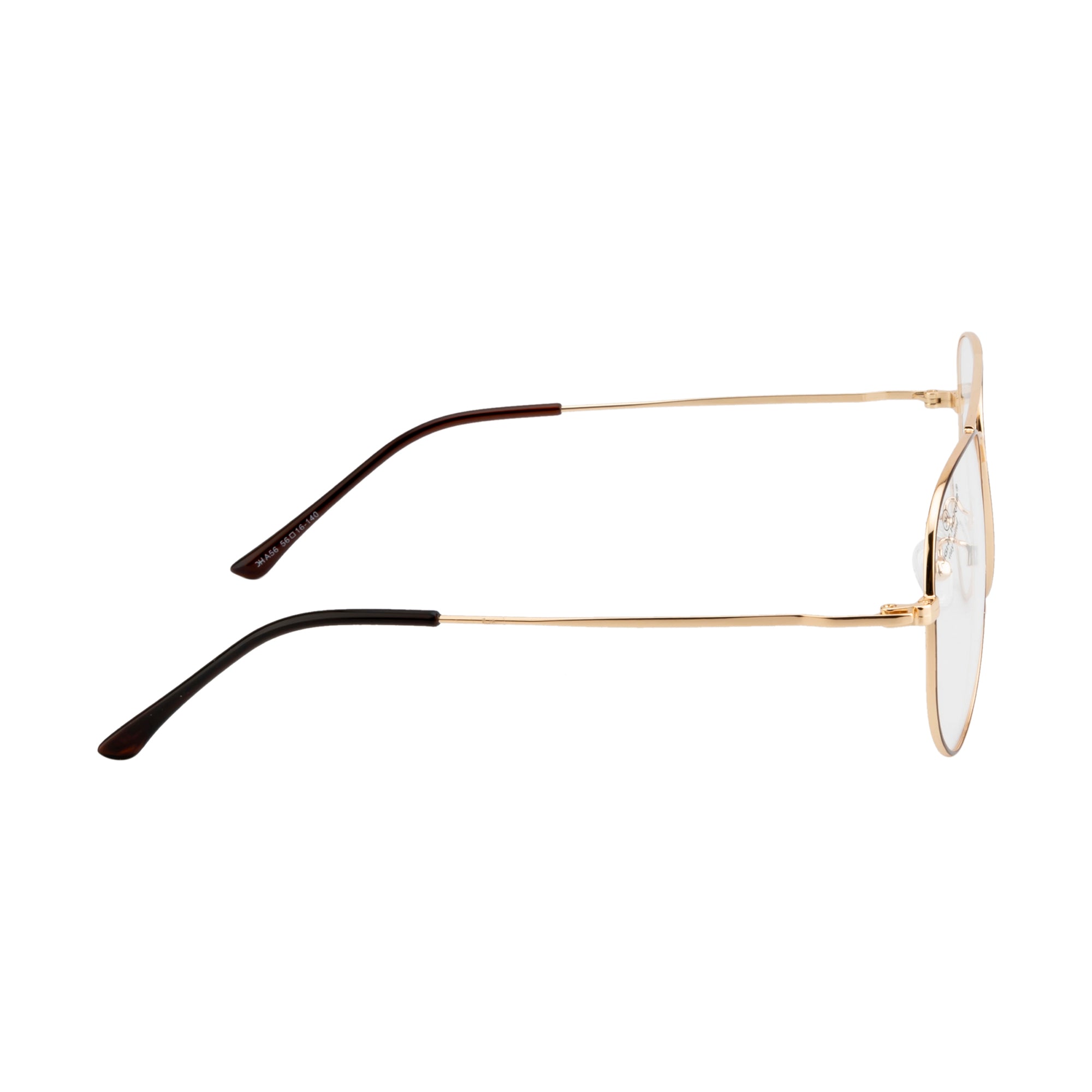 Eyewear | Classic Double-Bar Design | Brown & Gold | Stylish Bent Side Frames
