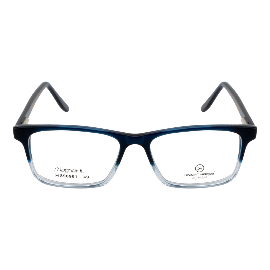 Rectangular Dual-Tone Glasses – Dark Blue & Light Blue