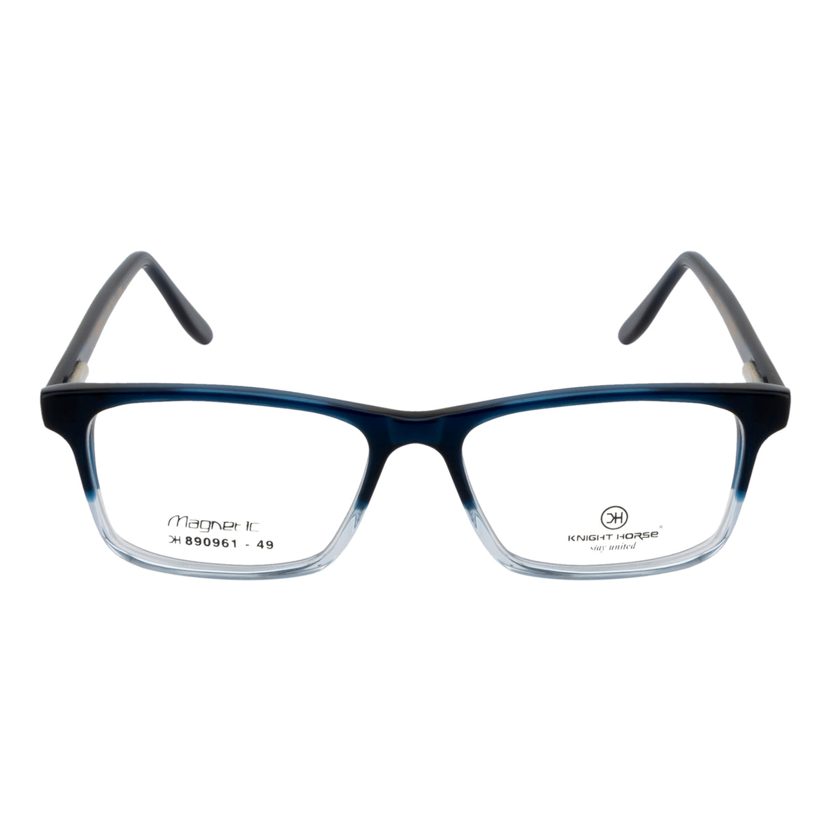 Rectangular Dual-Tone Glasses – Dark Blue & Light Blue