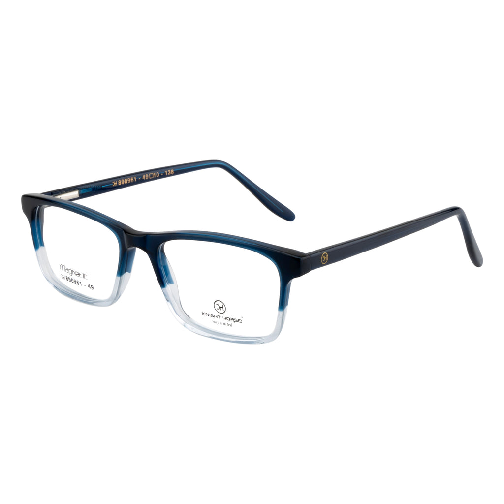 Rectangular Dual-Tone Glasses – Dark Blue & Light Blue