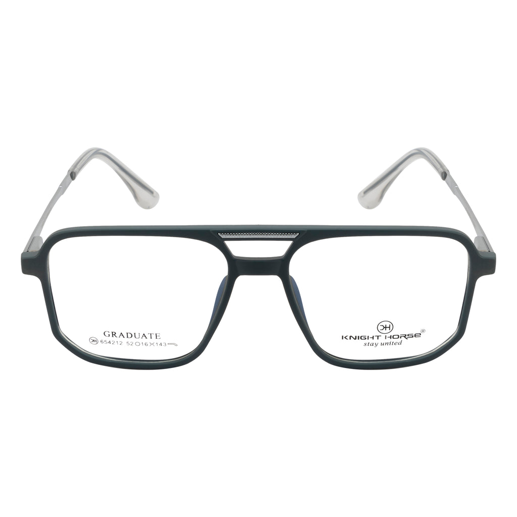 Trendy Eyewear | Geometric Shape with Sleek Double-Bar | Elegant Dual-Color Accent