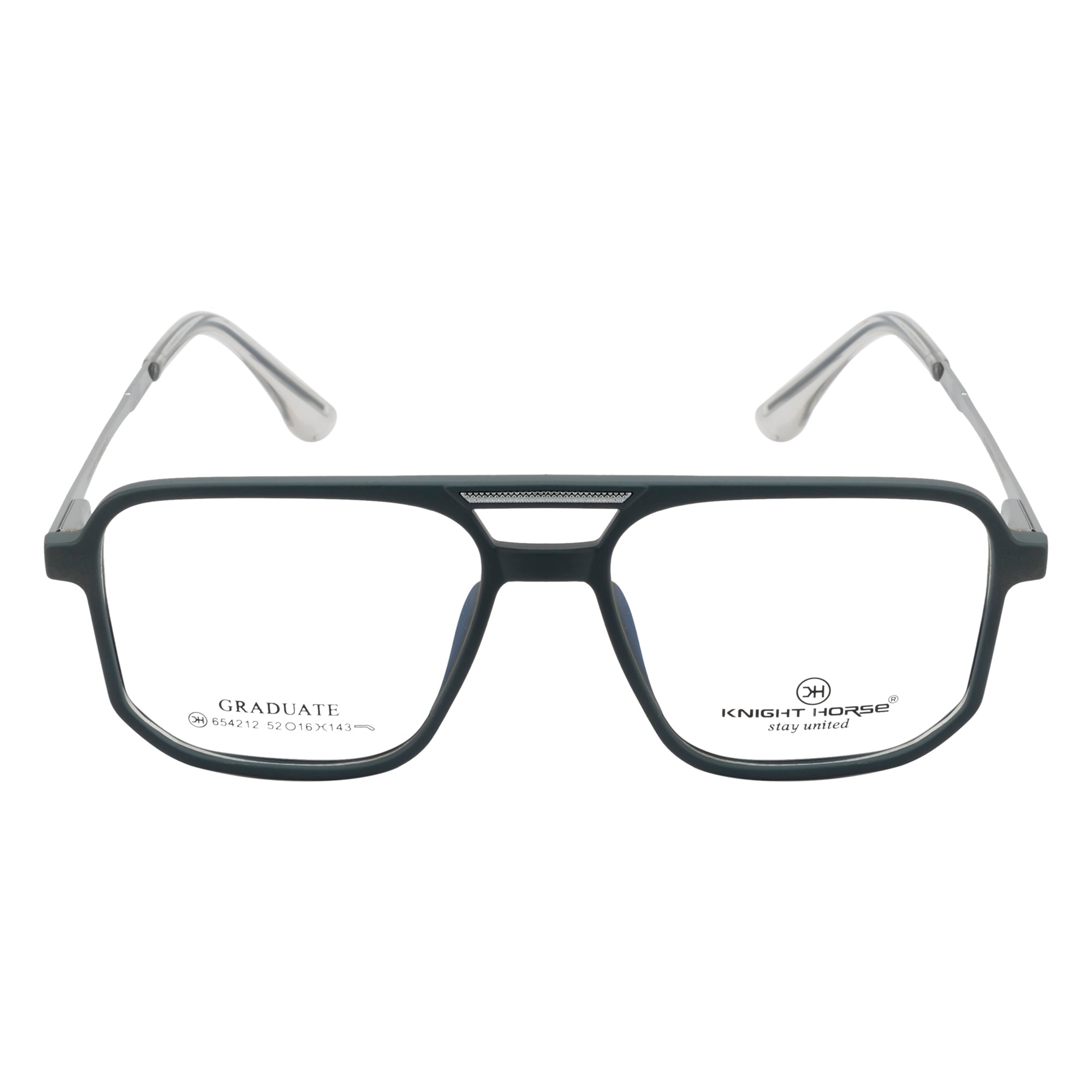 Trendy Eyewear | Geometric Shape with Sleek Double-Bar | Elegant Dual-Color Accent