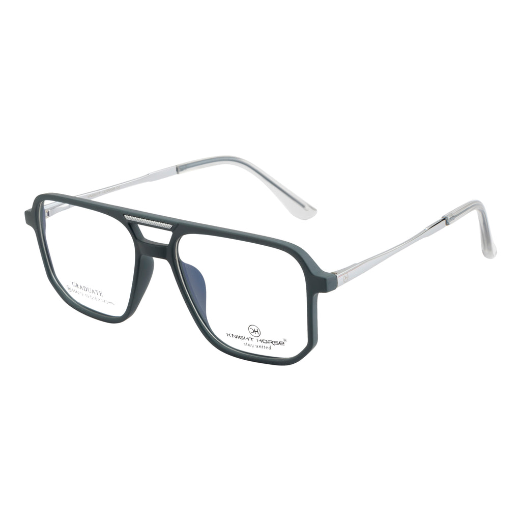 Trendy Eyewear | Geometric Shape with Sleek Double-Bar | Elegant Dual-Color Accent