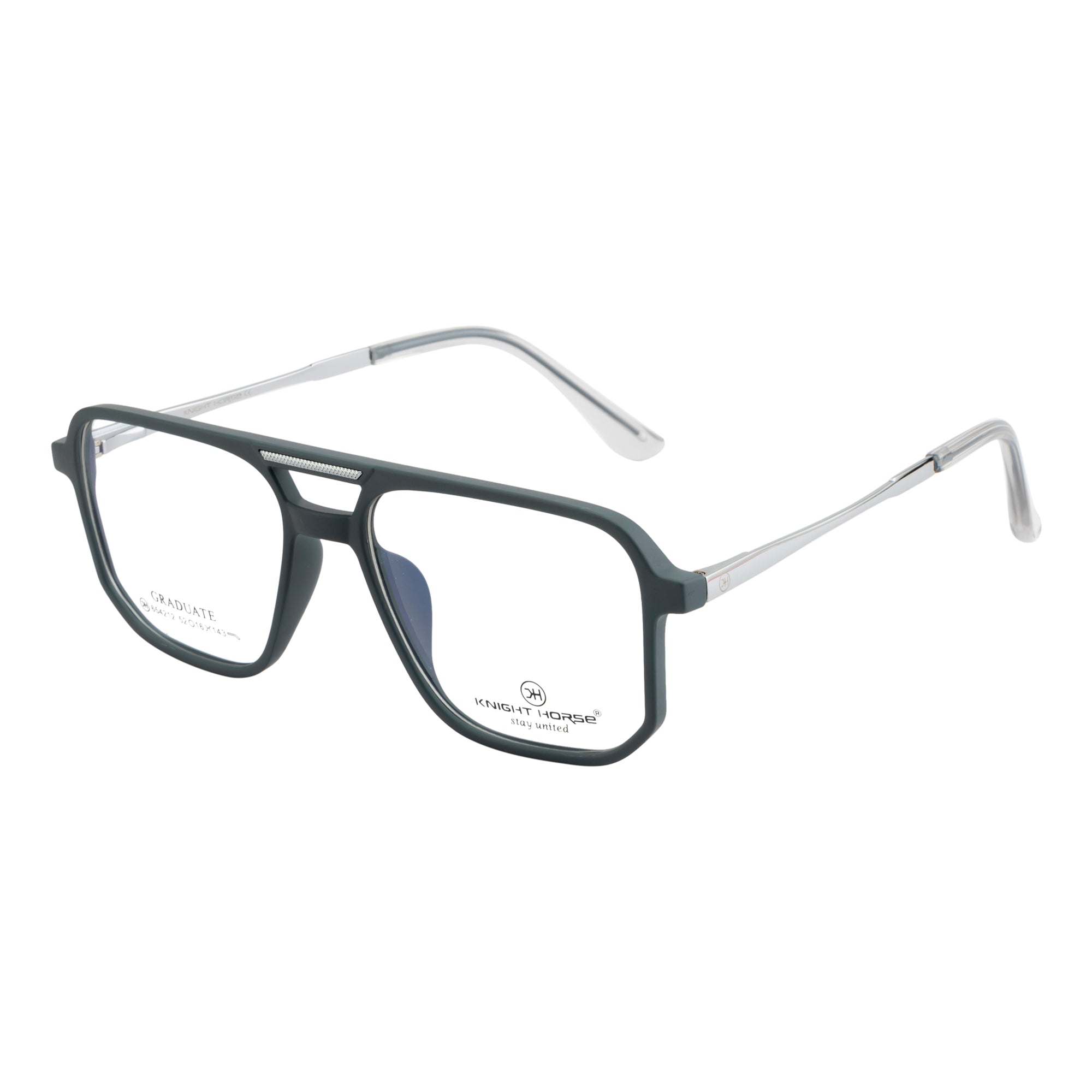 Trendy Eyewear | Geometric Shape with Sleek Double-Bar | Elegant Dual-Color Accent