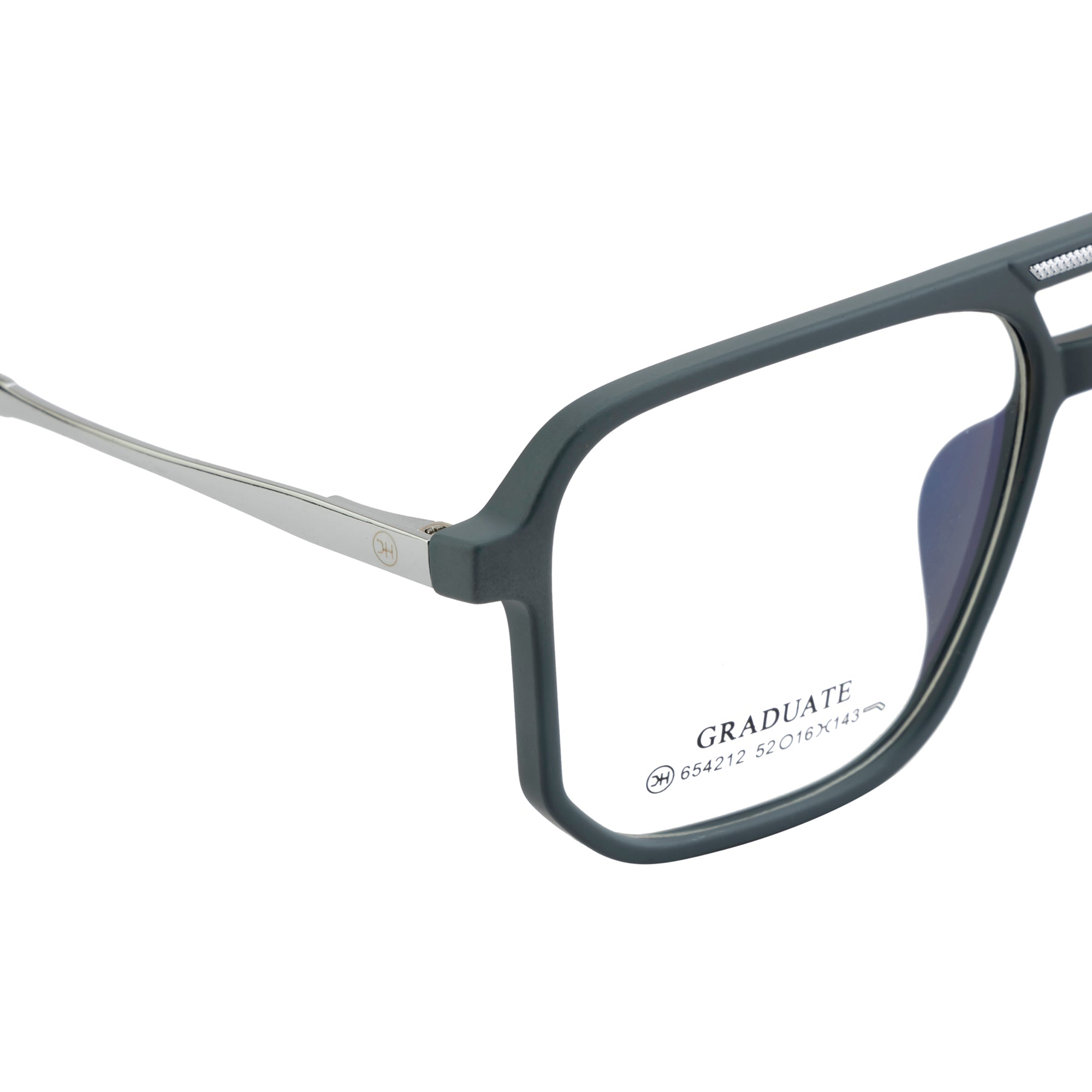 Trendy Eyewear | Geometric Shape with Sleek Double-Bar | Elegant Dual-Color Accent