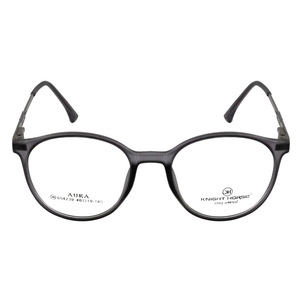 Round Eyewear – Stylish Matte Grey Frame with Sleek Side Design & Flexible Fit