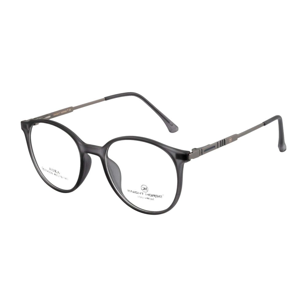Round Eyewear – Stylish Matte Grey Frame with Sleek Side Design & Flexible Fit