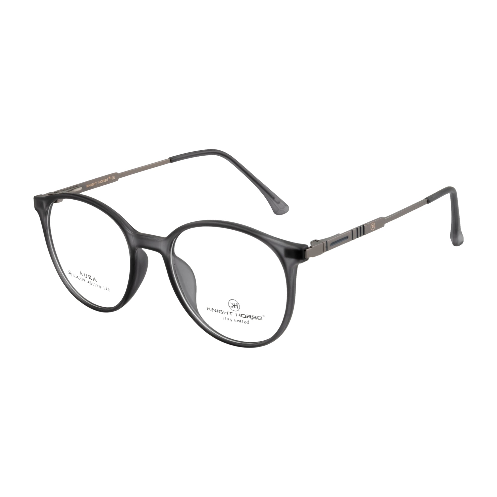 Round Eyewear – Stylish Matte Grey Frame with Sleek Side Design & Flexible Fit