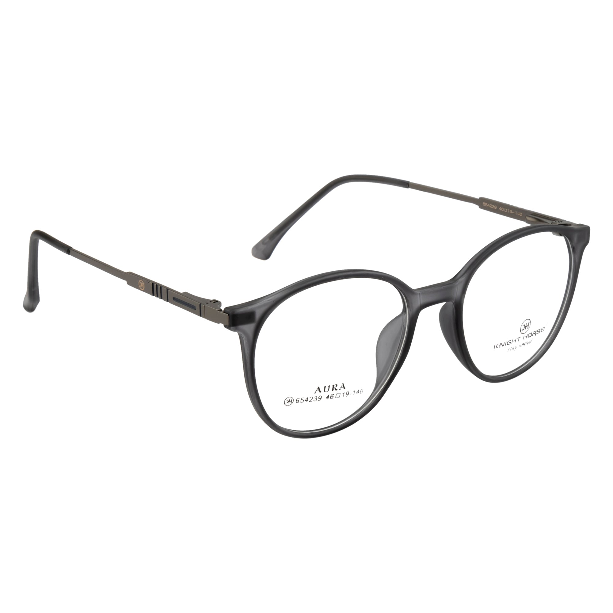 Round Eyewear – Stylish Matte Grey Frame with Sleek Side Design & Flexible Fit