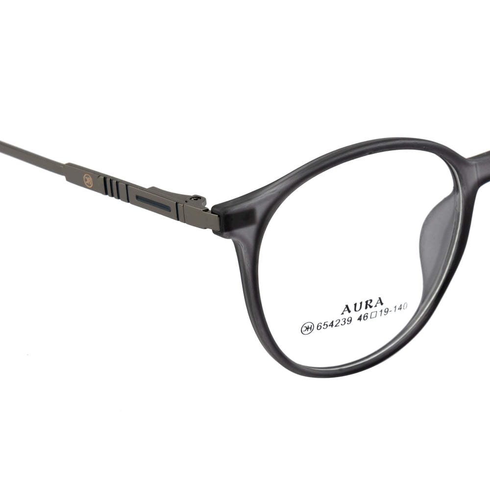 Round Eyewear – Stylish Matte Grey Frame with Sleek Side Design & Flexible Fit