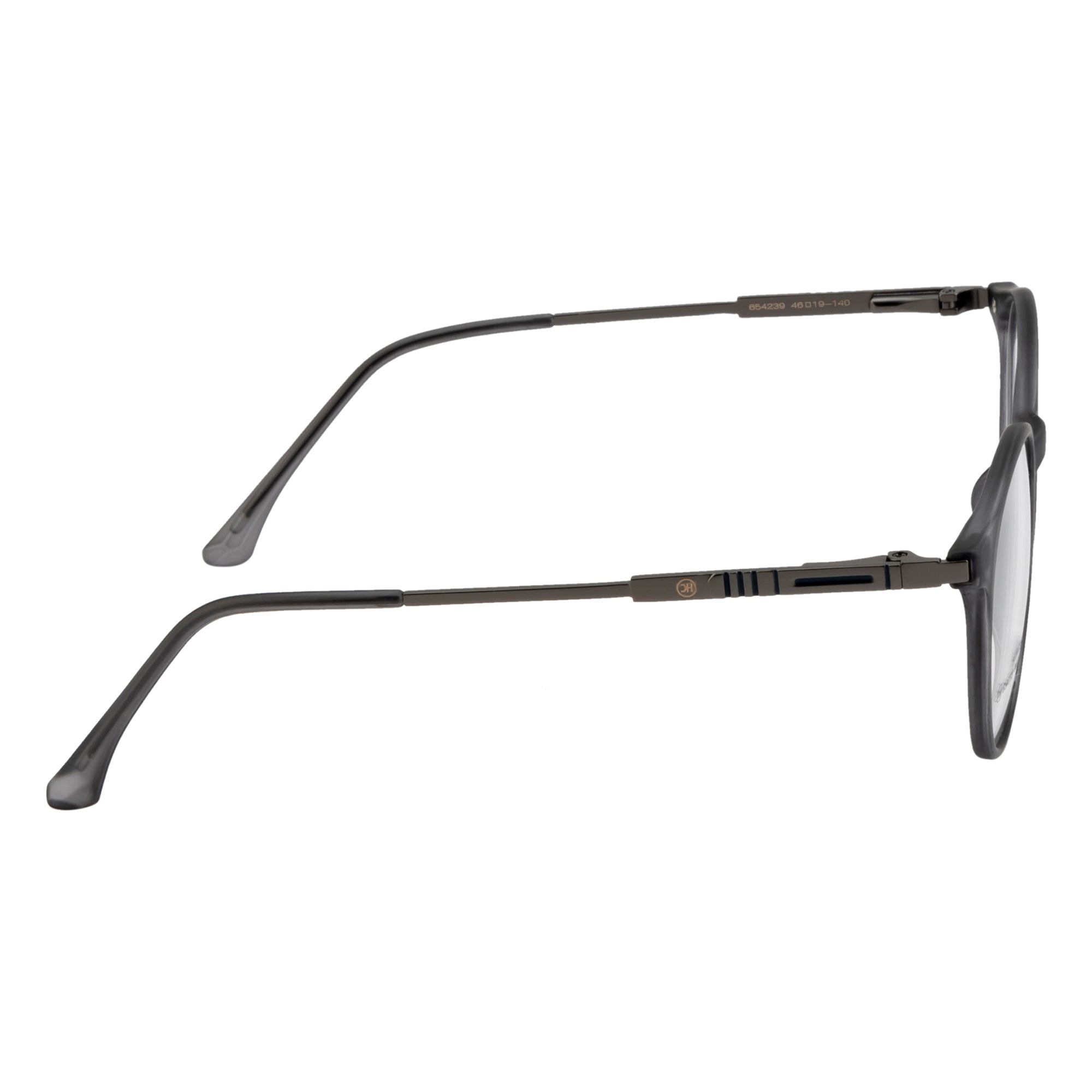 Round Eyewear – Stylish Matte Grey Frame with Sleek Side Design & Flexible Fit