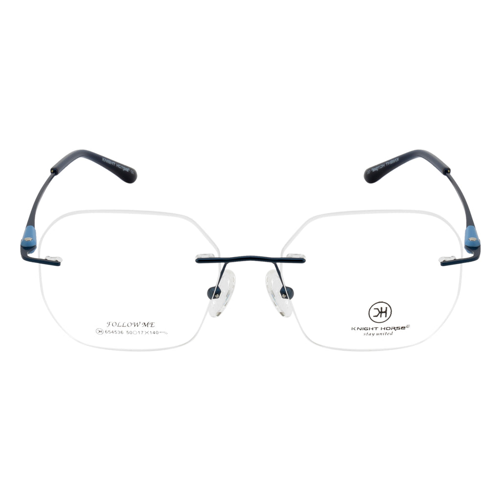 Rimless Eyewear | Stylish Lightweight Glasses with Blue Side Accents