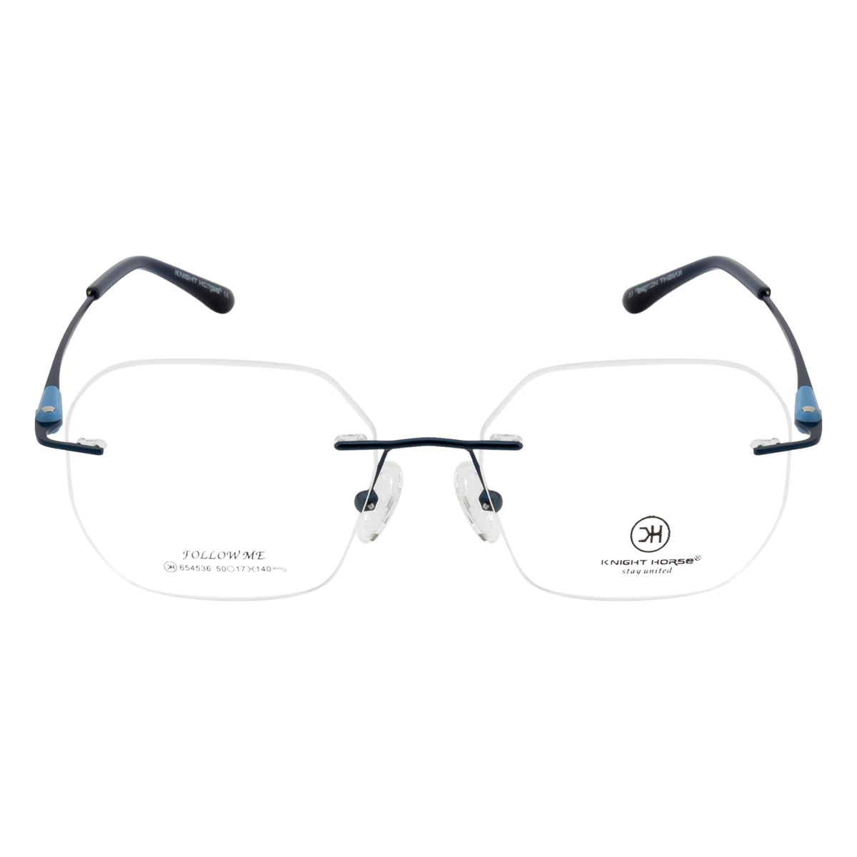 Rimless Eyewear | Stylish Lightweight Glasses with Blue Side Accents