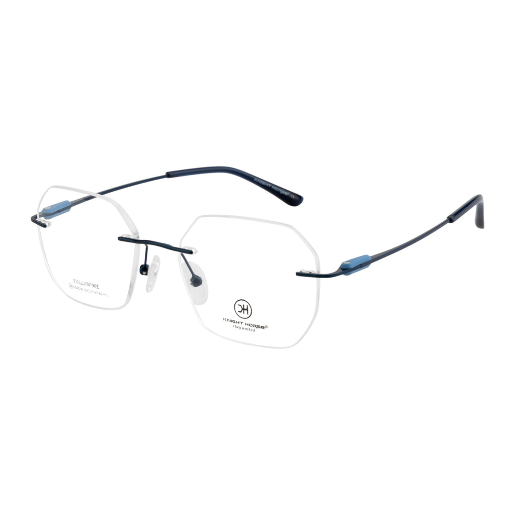 Rimless Eyewear | Stylish Lightweight Glasses with Blue Side Accents