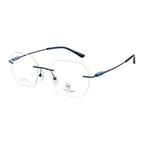 Rimless Eyewear | Stylish Lightweight Glasses with Blue Side Accents