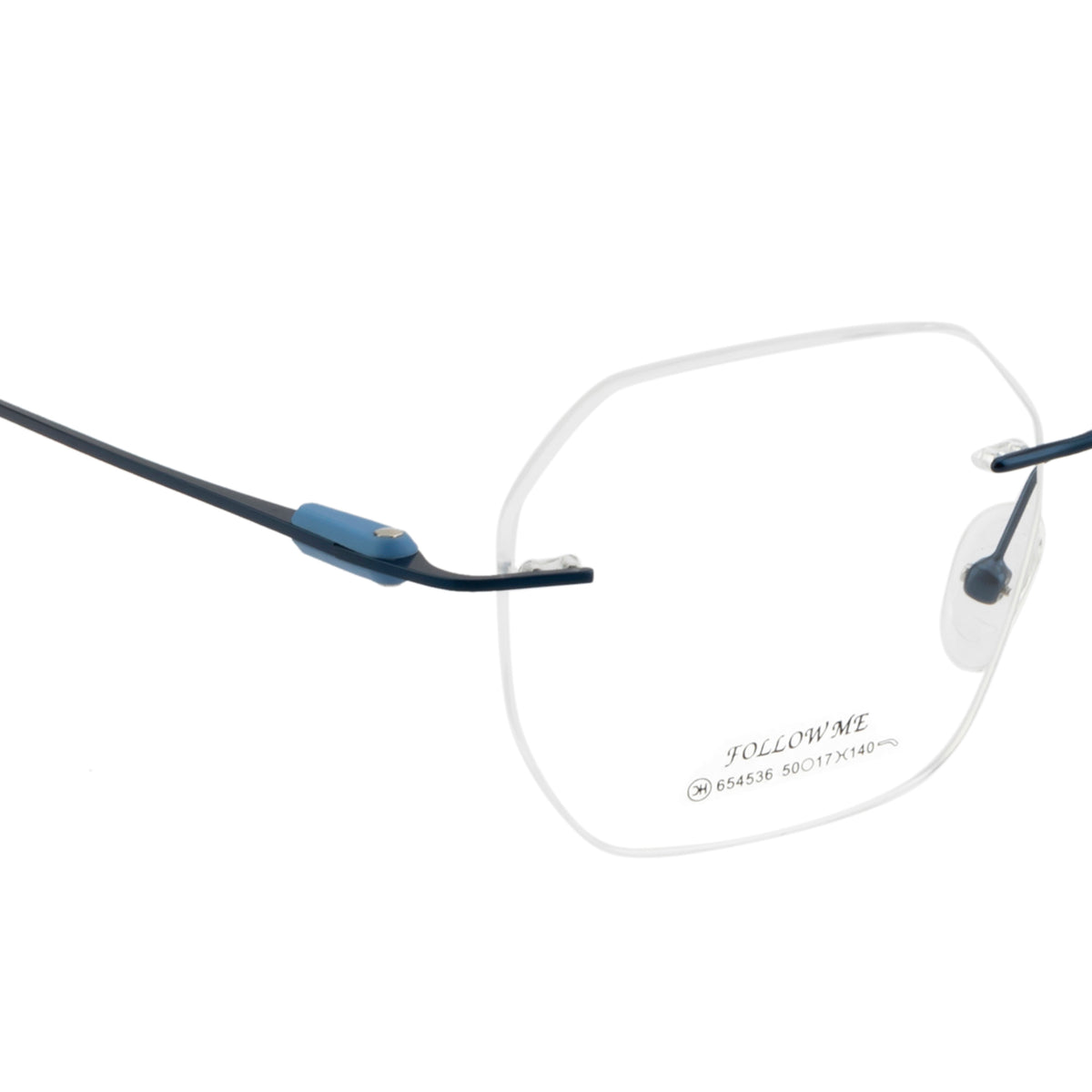 Rimless Eyewear | Stylish Lightweight Glasses with Blue Side Accents