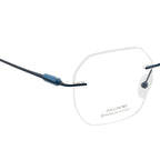 Rimless Eyewear | Stylish Lightweight Glasses with Blue Side Accents