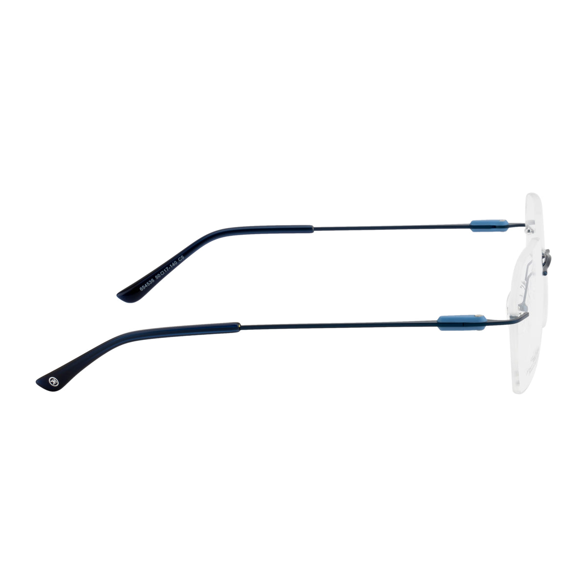 Rimless Eyewear | Stylish Lightweight Glasses with Blue Side Accents