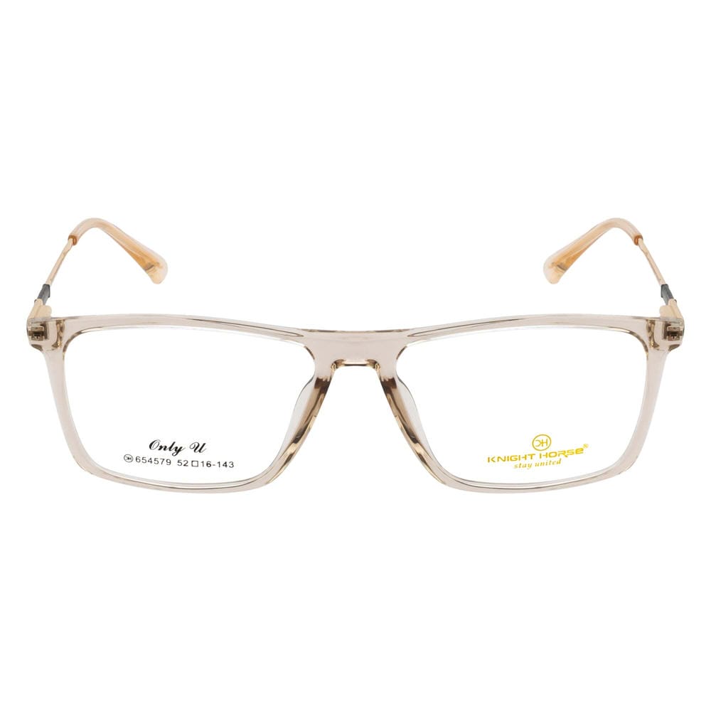Rectangle Glasses | High-Quality Spring Hinges | Gloss Beige | Stylish & Durable
